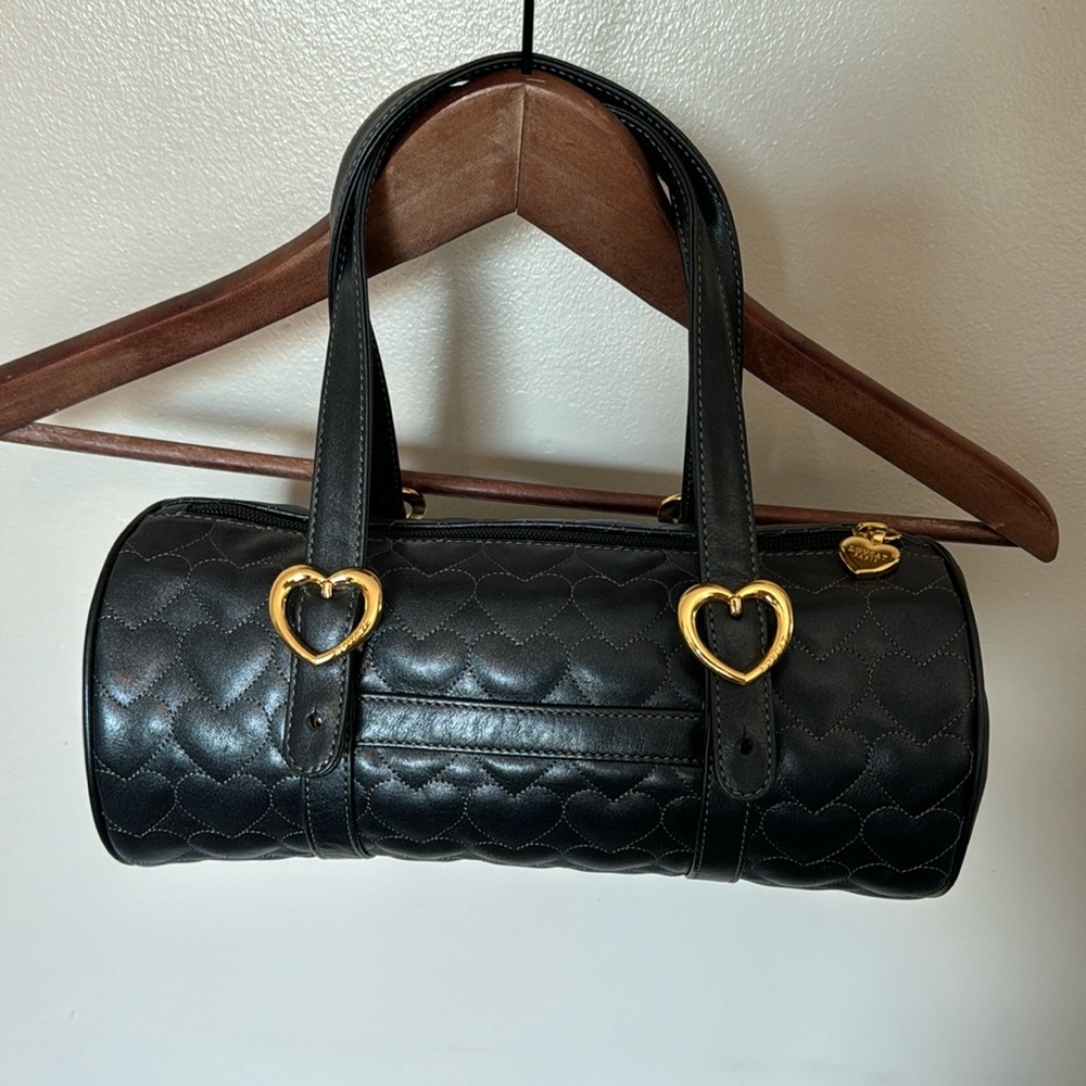 Lovcat Paris Heart Quilted Small Barrel Bag